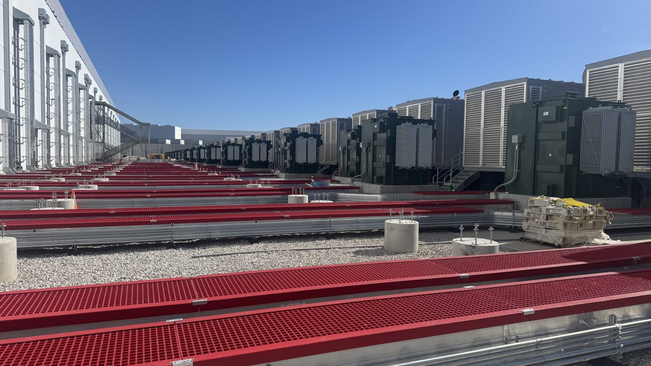 QTS hyperscale data center campus in Fort Worth, Texas, with generator and cooling infrastructure