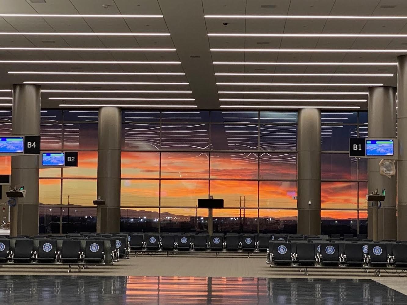 Salt Lake City International Airport North Concourse at sunset